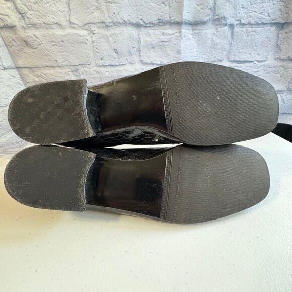 Magdesians California Black Leather Croc Embossed Loafers | Size 9.5N | USA Made - Picture 13 of 15